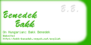 benedek bakk business card